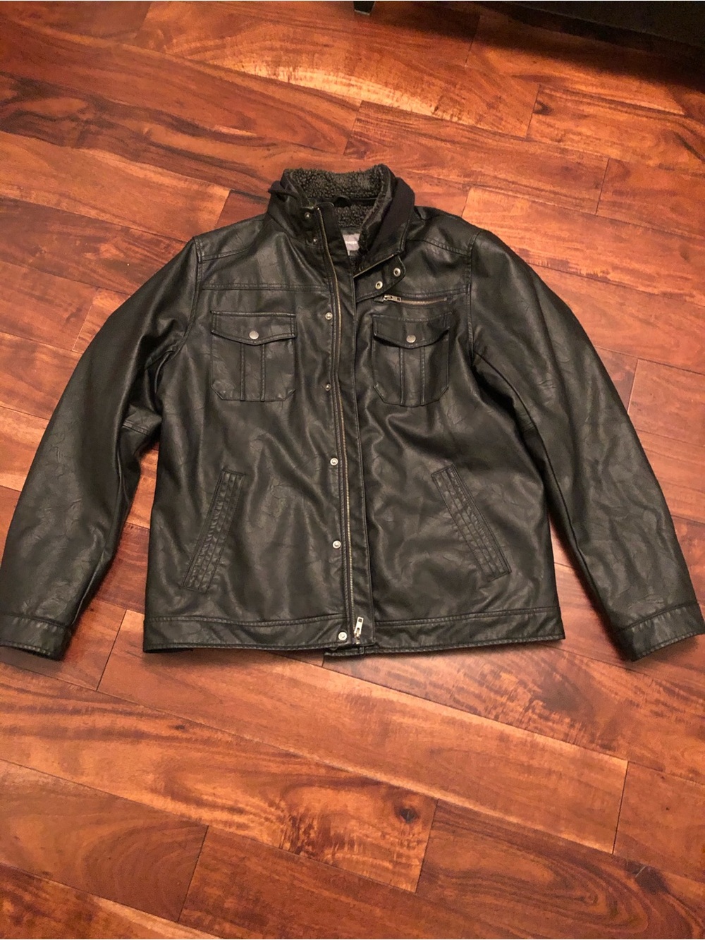 Denver Hayes Black Bomber Jacket with Sherpa Collar